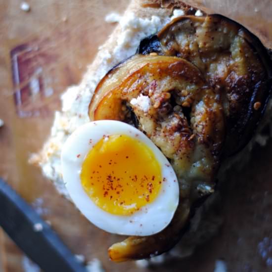 Eggplant, Ricotta Toast - Recipe photo by French Foodie Baby