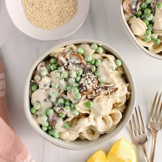 Garlic Tahini Pasta - Recipe photo by plantbasedjess