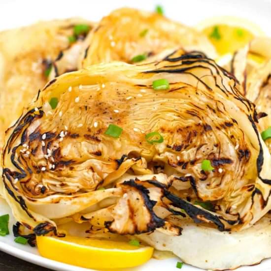 Teriyaki Cabbage Steaks - Recipe photo by peasandpeonies