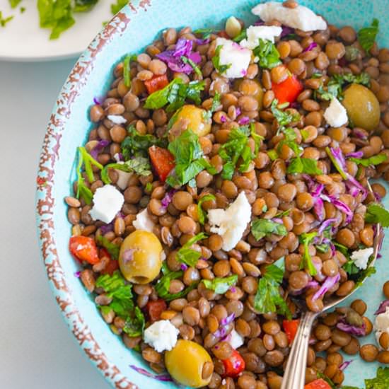 Mediterranean Lentil Salad - Recipe photo by healingtomato