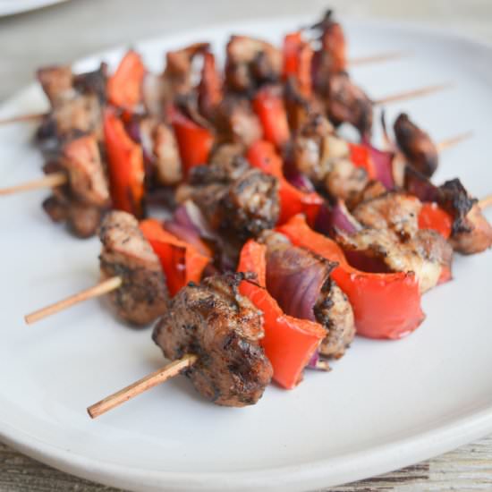 air fryer jerk chicken kebabs - Recipe photo by heyketomama