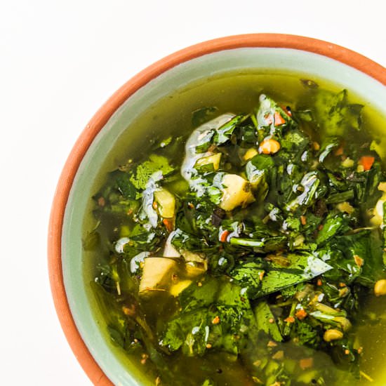 Argentinean-Inspired Chimichurri - Recipe photo by bakeroise