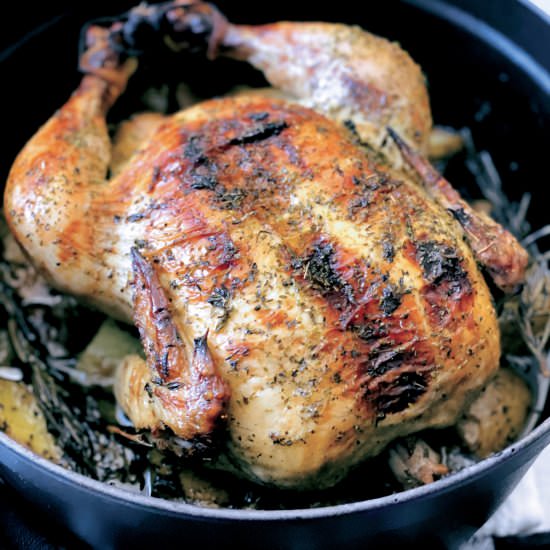 Greek Dutch Oven Roast Chicken - Recipe photo by The Greek Foodie