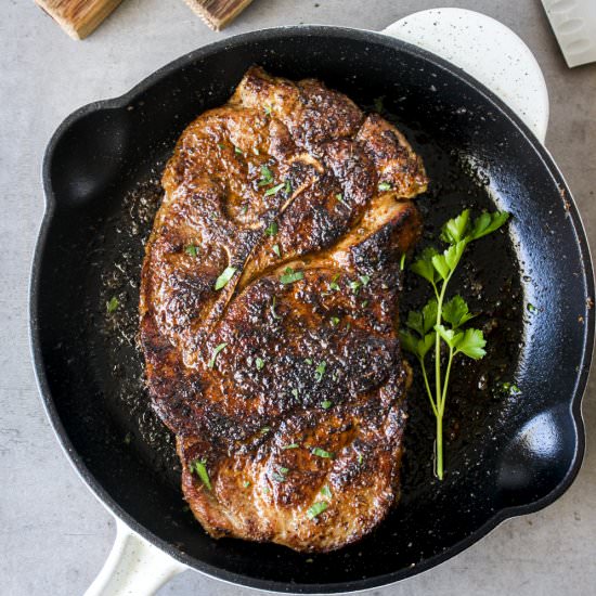 Skillet Pork Steak - Recipe photo by Craft Beering
