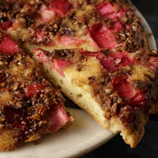 Rhubarb Upside Down Cake - Recipe photo by Barbara Curry