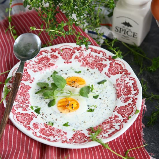 Eggs with Herb Sour Cream Sauce - Recipe photo by angiesrecipes
