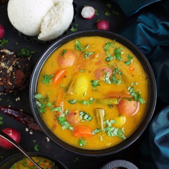Vegetable Sambar – South Indian Dal - Recipe photo by Oh My Veg