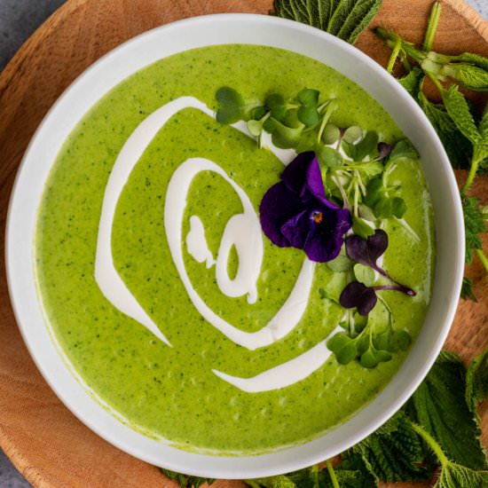 Nettle Soup with Potato and Leek - Recipe photo by dishnthekitchen