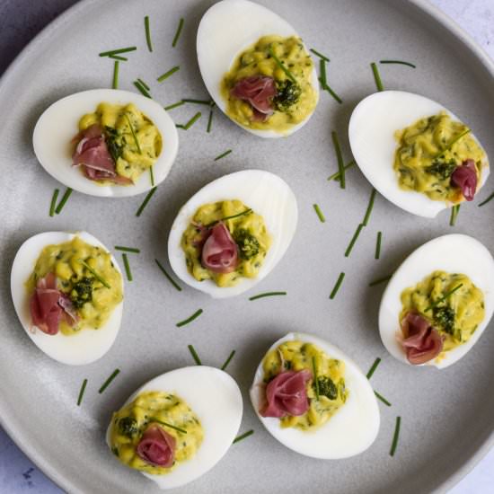 Green Eggs & Ham Devilled Eggs - Recipe photo by missrachelphipps