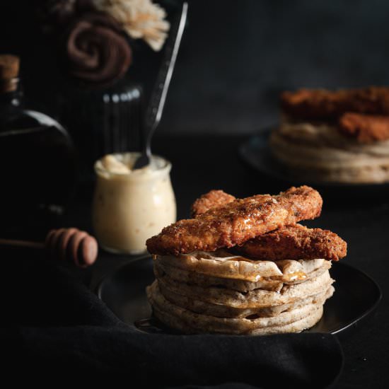 Vegan Chicken & Waffles - Recipe photo by Liv Vegan Strong