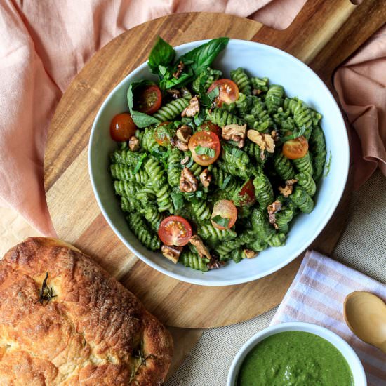 Creamy Spinach Pesto Pasta - Recipe photo by cookeatlivelove