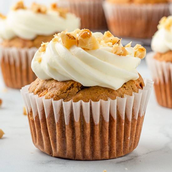 Carrot Cake Cupcakes - Recipe photo by Girl Gone Gourmet