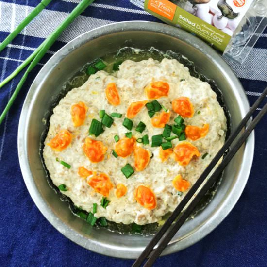 Steam minced pork with salted egg - Recipe photo by Taste of Asian Food