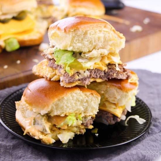 Big Mac Sliders - Recipe photo by The Soccer Mom Blog