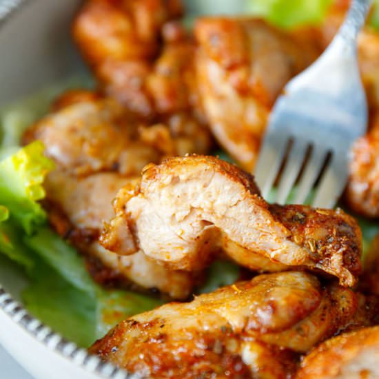AIR FRYER CHICKEN THIGHS - Recipe photo by lslfunblog