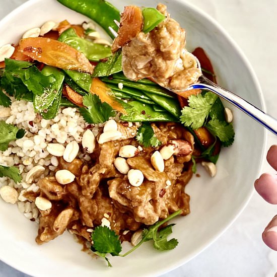 simple spicy peanut seitan - Recipe photo by Jackie Newgent