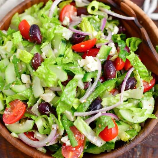 Greek Salad - Recipe photo by WillCookForSmiles