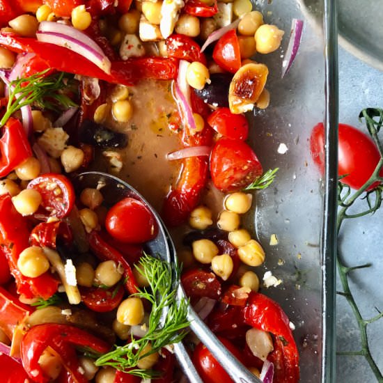 Marinated Chickpeas + Roasted Veg - Recipe photo by Inspired Edibles