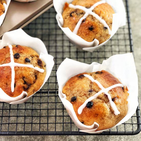 Buffins! Muffins + Hot Cross Buns! - Recipe photo by chef not required