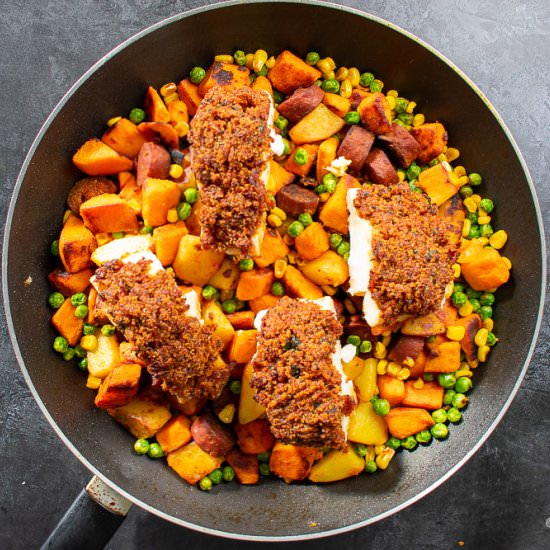 Baked Cod with Sweet Potato Hash - Recipe photo by donnadundasblog