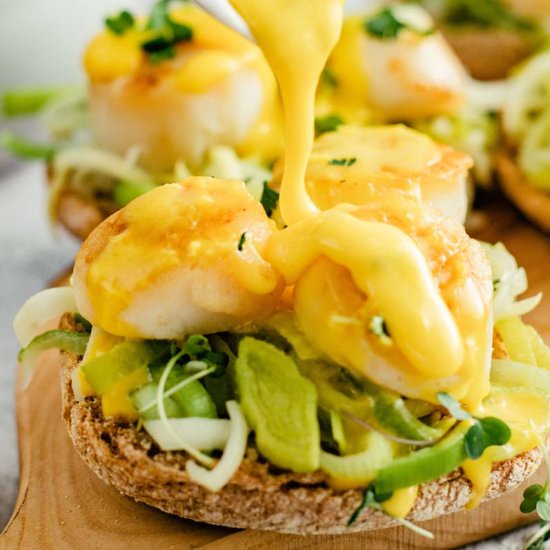 Scallops Benedict - Recipe photo by savorysuitcase