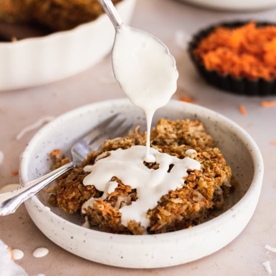 Healthy Carrot Cake Baked Oatmeal - Recipe photo by bake and bacon
