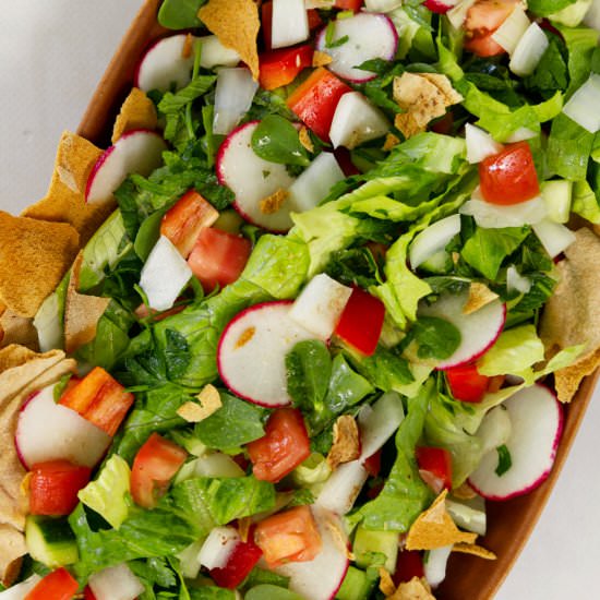 Fattoush Salad - Recipe photo by Plant Based Folk