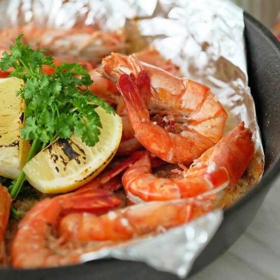 Salt-Roasted Prawns - Recipe photo by BearNakedFood