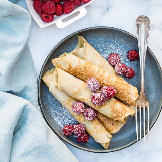 Gluten-Free Almond Flour Crêpes - Recipe photo by Chef Molly