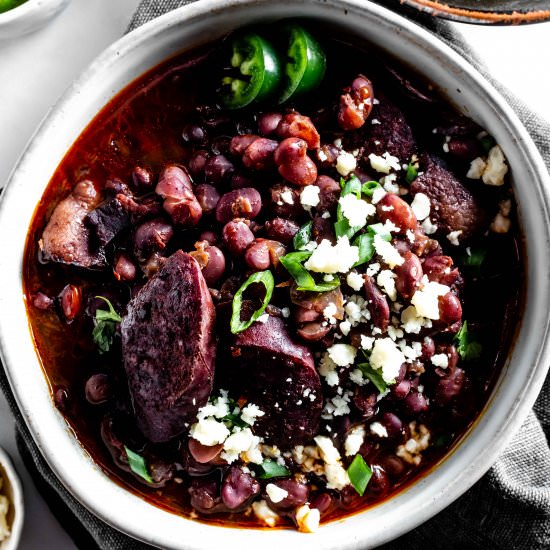 smoked sausage and black bean soup - Recipe photo by whisked away kitchen