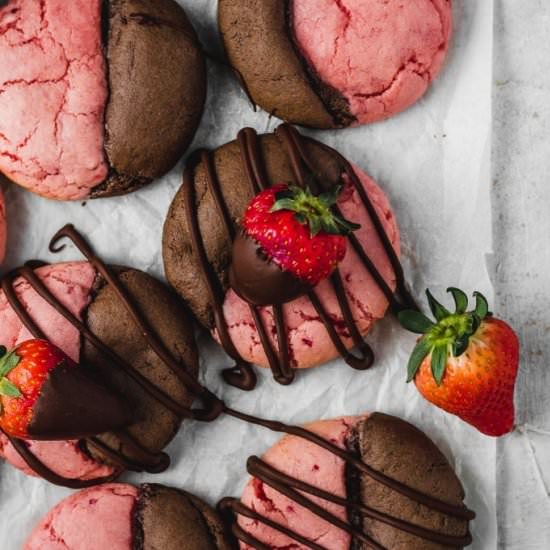 Chocolate Strawberry Cookies - Recipe photo by thecupcakechronicles