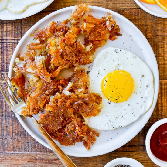 The Best Crispy Hash Browns - Recipe photo by justataste