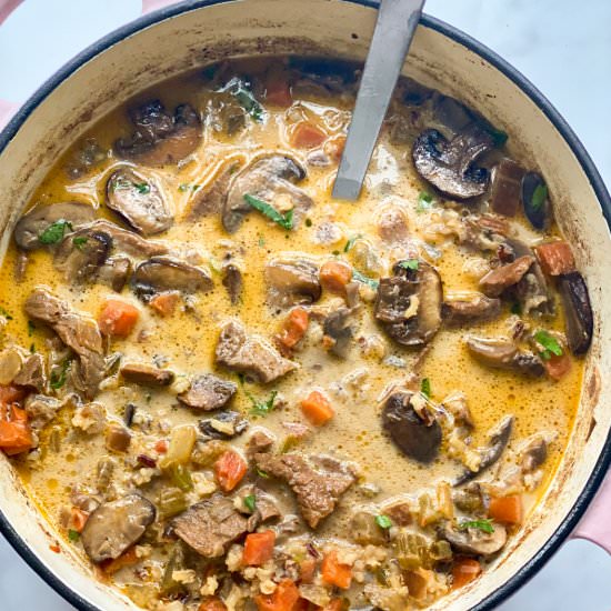 Leftover Beef & Wild Rice Soup - Recipe photo by jonnakeohane
