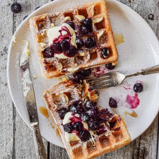 Crispy Sourdough Waffles - Recipe photo by Home Grown Happiness