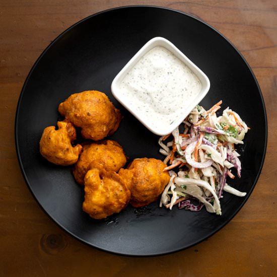 Cauliflower Buffalo Wings - Recipe photo by Diabetic Vegan