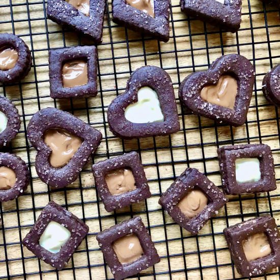 dark chocolate tahini linzer cookie - Recipe photo by ahintofrosemary