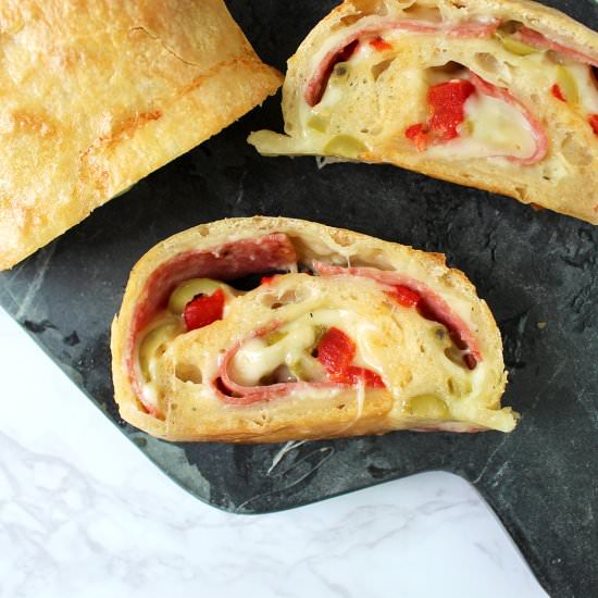 Homemade Stromboli with Salami - Recipe photo by ThursdayNightPizza