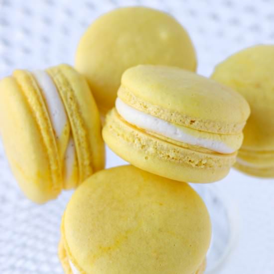 Vegan Lemon & Vanilla Macarons - Recipe photo by Bakes and Blunders