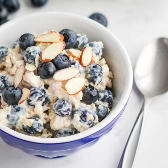 Easy Blueberry Overnight Oats - Recipe photo by Two Healthy Kitchens
