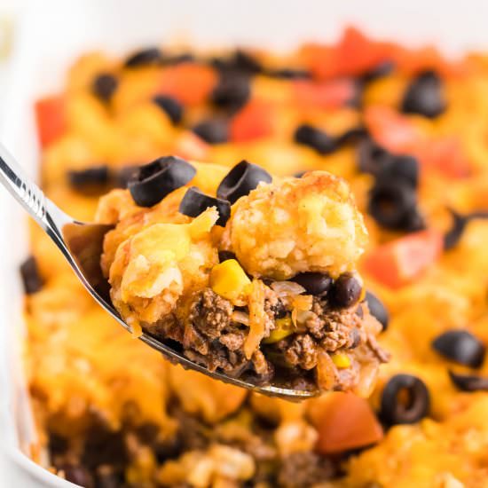 Easy Taco Tater Tot Casserole - Recipe photo by cheerfulcook