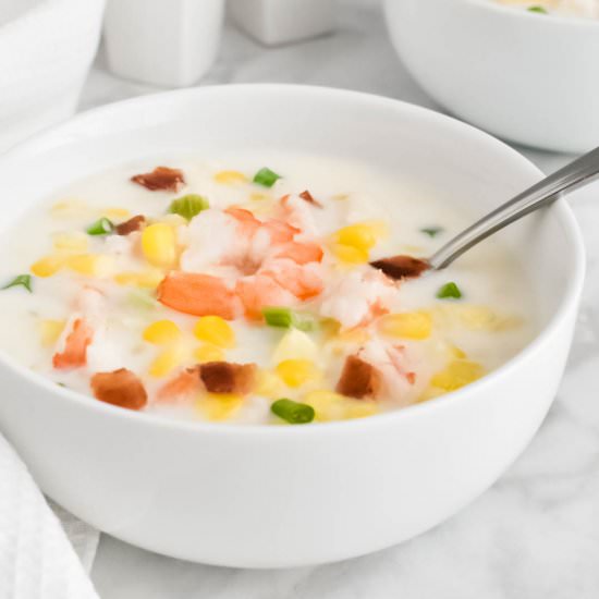 Shrimp & Corn Chowder - Recipe photo by Herbs and Flour