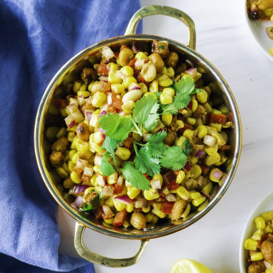 Corn Chaat with Peanuts - Recipe photo by Share the Spice