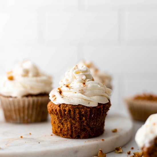 Vegan Carrot Cake Cupcakes - Recipe photo by greenseggsandyams