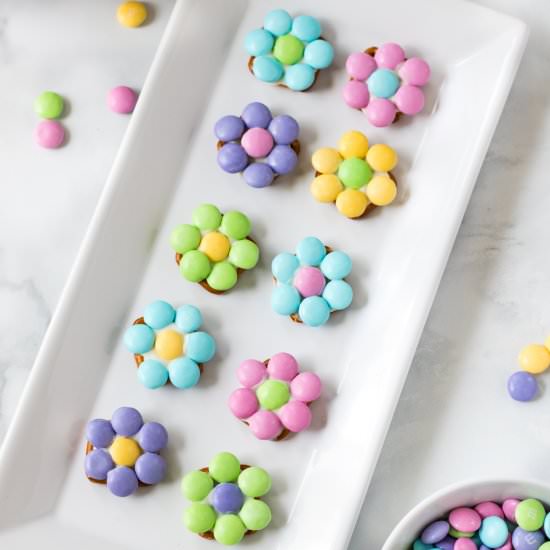 Spring Flower Pretzel Bites - Recipe photo by CrayonsAndCravings