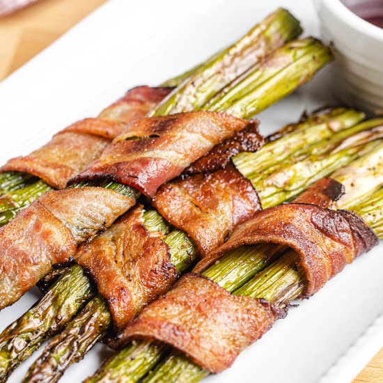 Air Fryer Bacon-Wrapped Asparagus - Recipe photo by lowcarbafrica