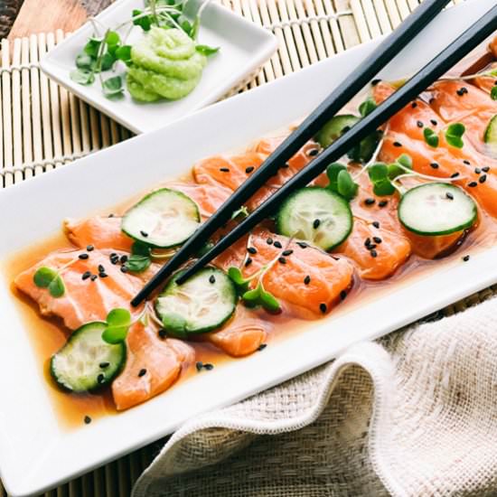 Salmon Sashimi with Ponzu - Recipe photo by asiancaucasian