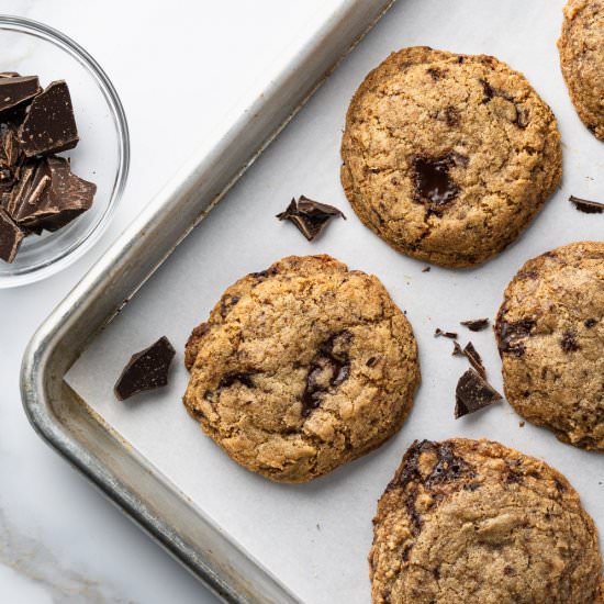 GF, Vegan Chocolate Chunk Cookies - Recipe photo by Charlene Chan