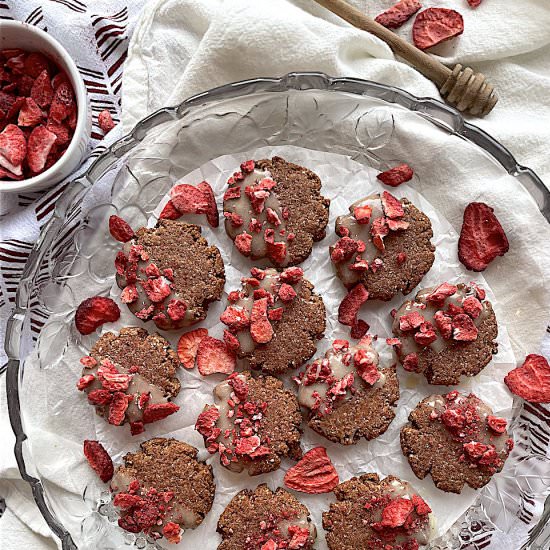 Strawberry Honey Shortbread Cookies - Recipe photo by purposeintheprocess
