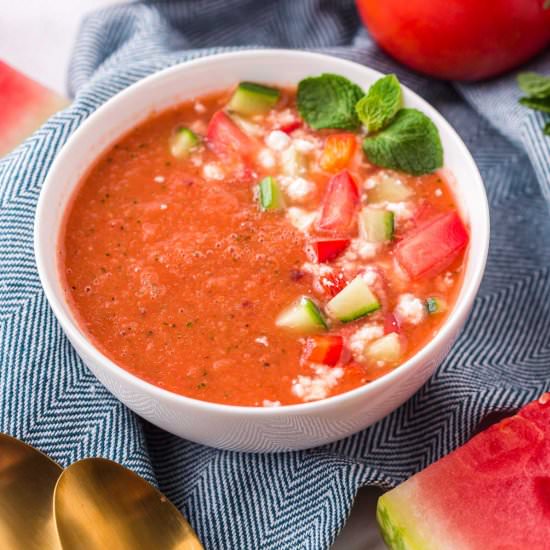 Watermelon Gazpacho - Recipe photo by KyleeCooks
