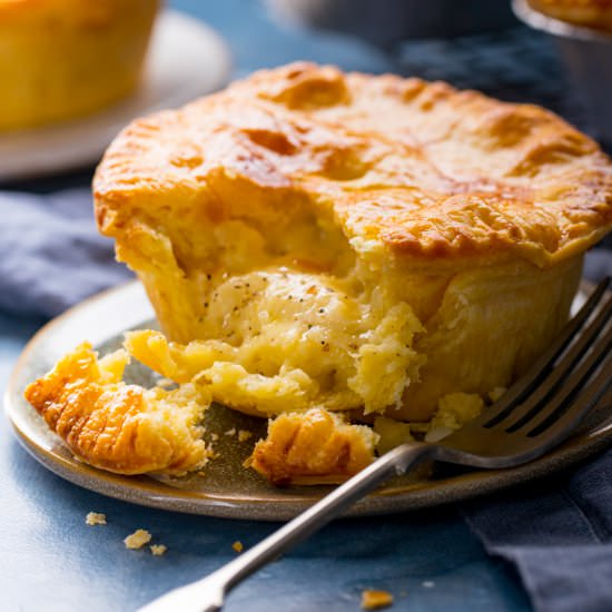 Individual Cheese & Onion Pie - Recipe photo by KitchenSanctuary